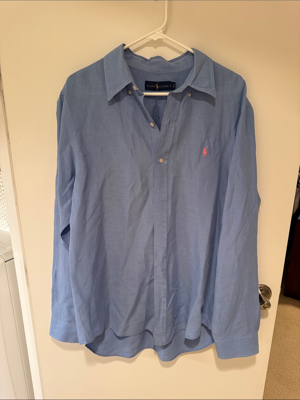 Ralph Lauren Silk and Linen Blend Button-Down Shirt.